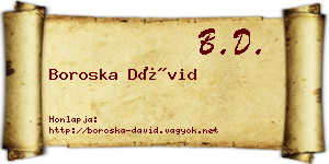 Boroska Dávid névjegykártya